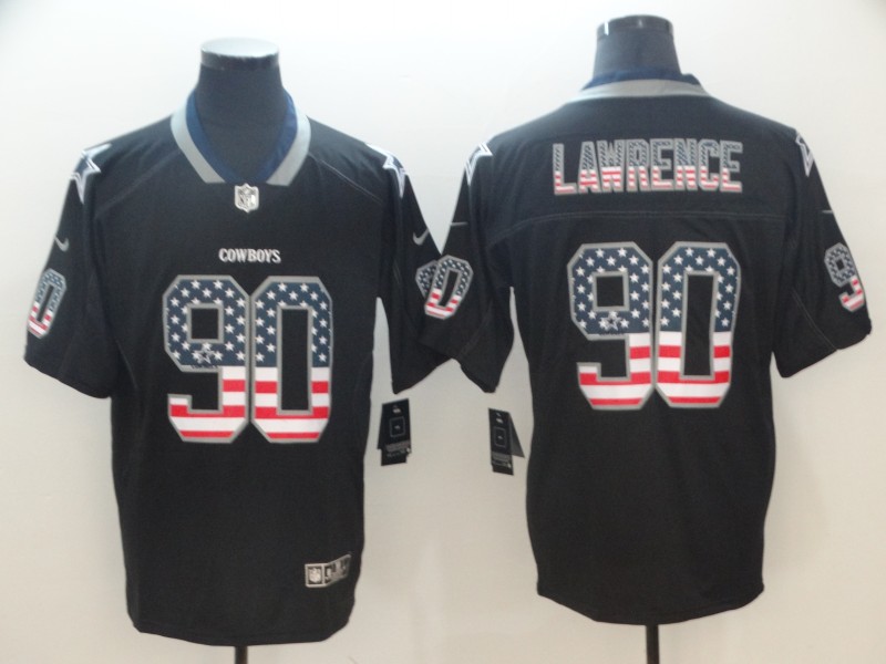 Men's Dallas Cowboys #90 Demarcus Lawrence 2018 Black USA Flag Color Rush Limited Fashion NFL Stitched Jersey